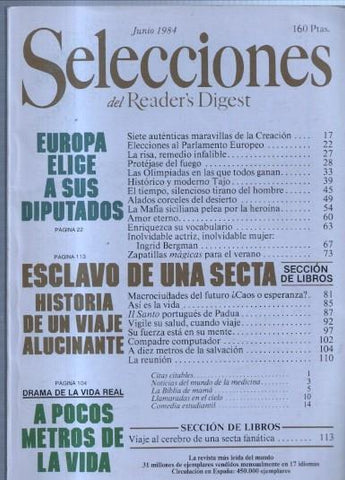 Selecciones del Readers Digest: 1984 Junio: Historico y moderno Tajo, La mafia siliciana