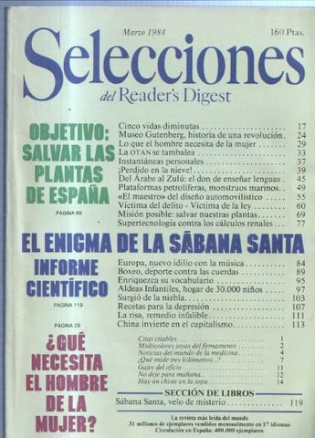 Selecciones del Readers Digest: 1984 marzo: Museo Gutenberg, Boxeo