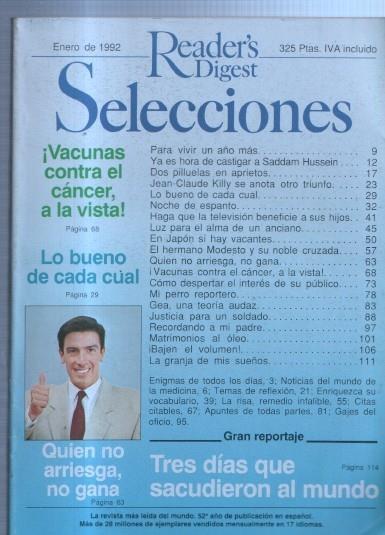Selecciones del Readers Digest: 1992 enero: Matrimonio al oleo, Para vivir un año mas