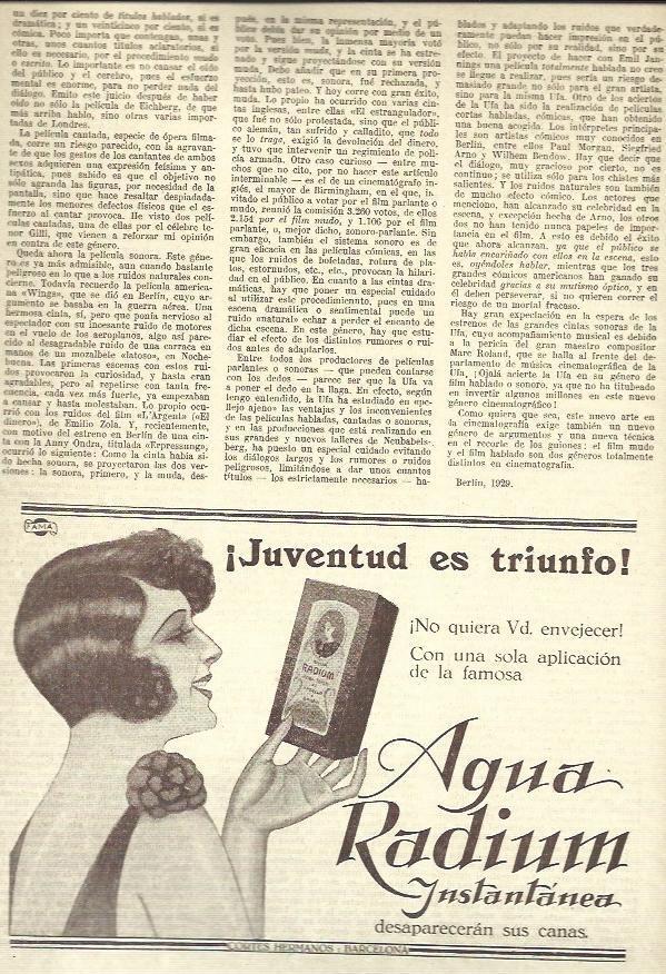 LAMINA 32578: Publicidad de colonia Agua Radium