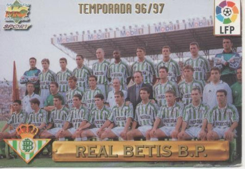 Cromo E003722: Trading Card. Las Ficnas de la Liga 96-97. nº 127 Real Betis, Temporada 96/97