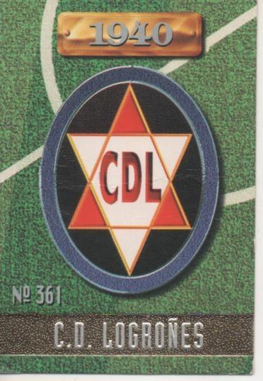 Cromo E003712: Trading Card. Las Fichas de la Liga 96-97. nº 361 Escudo C.D. Logroñes