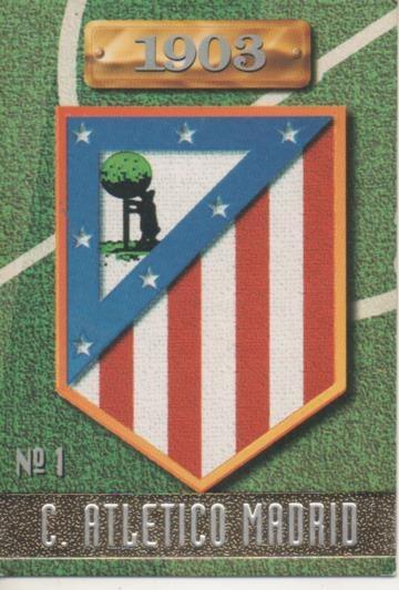 Cromo E003711: Trading Card. Las Fichas de la Liga 96-97. nº 1 Escudo C. Atletico Madrid 