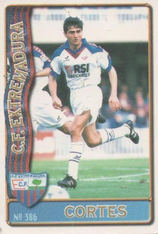 Cromo E003703: Trading Card. Las Fichas de la Liga 96-97. nº 386 Cortes, C.F. Extremadura