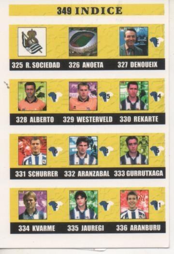 Cromo E003906: Trading Card. Las Fichas de la Liga 2003. nº 349 Indice