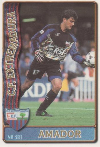 Cromo E003702: Trading Card. Las Fichas de la Liga 96-97. nº 381 Amador, C.F, Extremadura