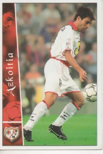 Cromo E003832: Trading Card. Las Fichas de la Liga 2003. nº 282 Azkoitia, Rayo Vallecano de Madrid