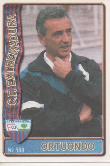 Cromo E003701: Trading Card. Las Fichas de la Liga 96-97. nº 380 Ortuondo, C.F. Extremadura