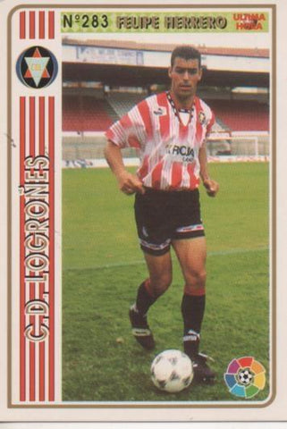 Cromo E003559: Trading Card. Las Fichas de la Liga 94-95. nº 283 Felipe Herrero, C.D. Logroñes