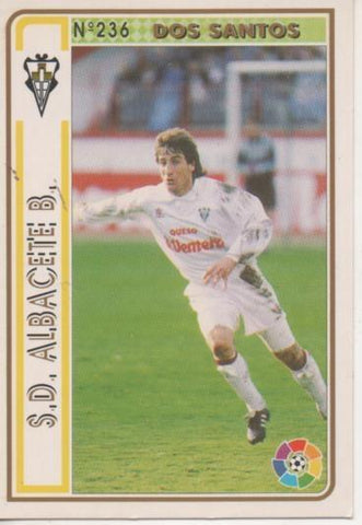 Cromo E003548: Trading Card. Las Fichas de la lIga 94-95. nº 236 Dos Santos, S.D. Albacete B.