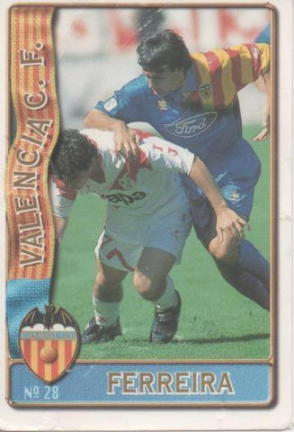 Cromo E003589: Trading Card. Las Fichas de la Liga 96-97. nº 28 Ferreira, Valencia C.F.