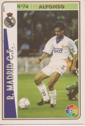 Cromo E003506: Trading Card. Las Fichas de la Liga 94-95. nº 74 Alfonso, R.Madrid C.F.