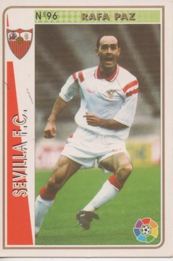 Cromo E003514: Trading Card. Las Fichas de la Liga 94-95. nº 96 Rafa Paz, Sevilla F.C.