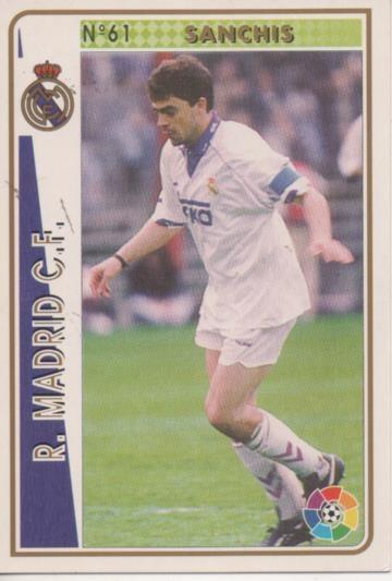 Cromo E003502: Trading Card. Las Fichas de la Liga 94-95. nº 61 Sanchis, R. Madrid C.F.