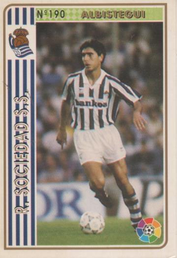 Cromo E003537: Trading Card. Las Fichas de la Liga 94-95. nº 190 Albistegui, R.Sociedad S.S.