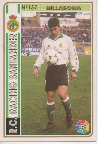 Cromo E003526: Trading Card. Las Fichas de la Liga 94-95. nº 137 Billabona, R.C. Racing Santander