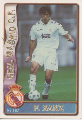 Cromo E003594: Trading Card. Las Fichas de la Liga 96-97. nº 102 F. Sanz, Real Madrid C.F.