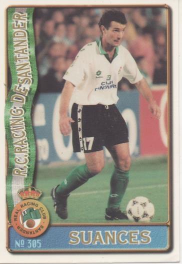 Cromo E003667: Trading Card. Las Fichas de la Liga 96-97. nº 305 Suances, R.C. Racing de Santander