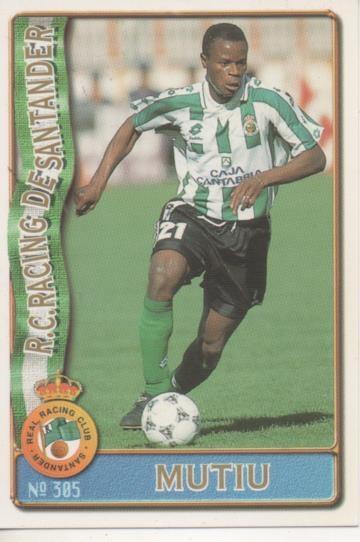 Cromo E003666: Trading Card. Las Fichas de la Liga 96-97. nº 305 Mutiu, R.C.Racing de Santander