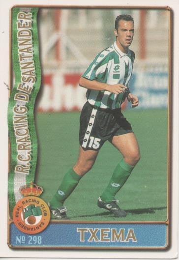 Cromo E003658: Trading Card. Las Fichas de la Liga 96-97. nº 298 Txema, R.C. Racing de Santander