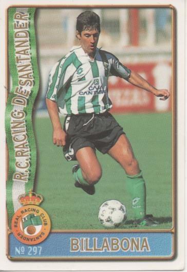 Cromo E003657: Trading Card. Las Fichas de la Liga 96-97. nº 297 Billabona, R.C.Racing de Santander