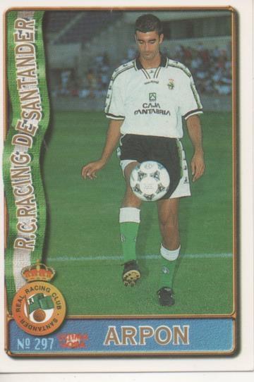 Cromo E003656: Trading Card. Las Fichas de la Liga 96-97. nº 297 "Ultima Hora" Arpon, R.C. Racing de Santander