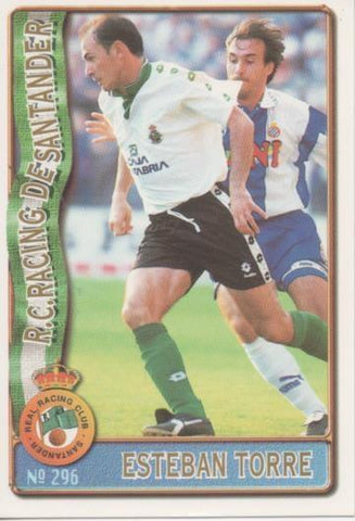 Cromo E003655: Trading Card. Las Fichas de la Liga 96-97. nº 296 Esteban Torre, R.C. Racing de Santander