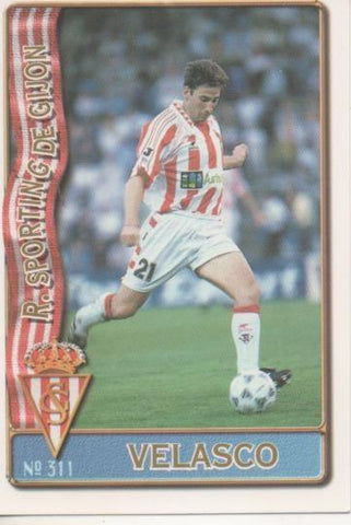 Cromo E003673: Trading Card. Las Fichas de la Liga 96-97. nº 311 Velasco. R.Sporting de Gijón