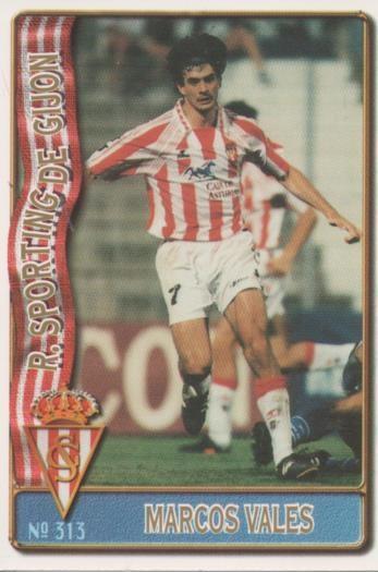 Cromo E003674: Trading Card. Las Fichas de la Liga 96-97. nº 313 Marcos Vales, R.Sporting de Gijón