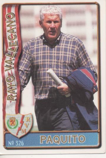 Cromo E003690: Trading Card. Las Fichas de la Liga 96-97. nº 326 Paquito, Rayo Vallecano