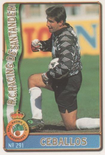 Cromo E003648: Trading Card. Las Fichas de la Liga 96-97. nº 291 Ceballos, R.C. Racing de Santander