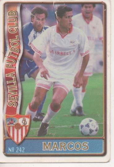 Cromo E003619: Trading Card. Las Fichas de la Liga 96-97. nº 242 Marcos, Sevilla F.C.