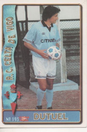 Cromo E003608: Trading Card. Las Fichas de la Liga 96-97. nº 193 "Ultima Hora" Dutuel, R.C. Celta de Vigo