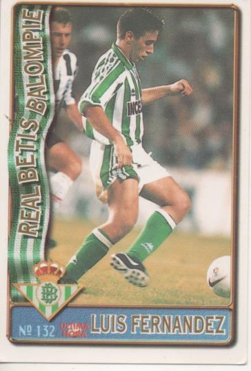 Cromo E003597: Trading Card. Las Fichas de la Liga 96-97 .nº 132 "Ultima Hora" Luis Fernandez, Real Betis Balonpié