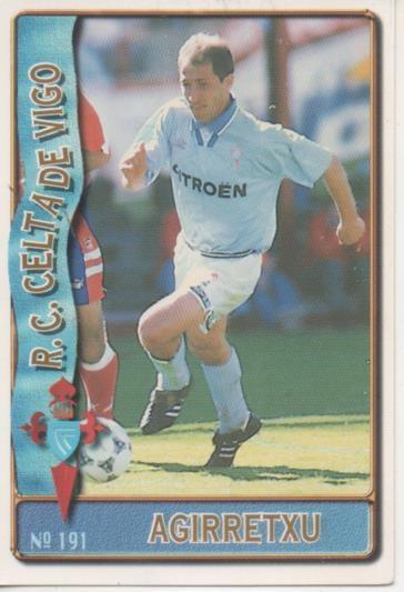 Cromo E003607: Trading Card. Las Fichas de la Liga 96-97. nº 191 Agirretxu, R.C. Celta de Vigo