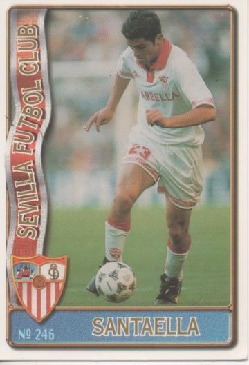 Cromo E003621: Trading Card. Las Fichas de la Liga 96-97. nº 246 Santaella, Sevilla F.C. 