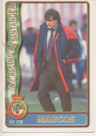 Cromo E003647: Trading Card. Las Fichas de la Liga 96-97. nº 290 Marcos, R.C. Racing de Santander