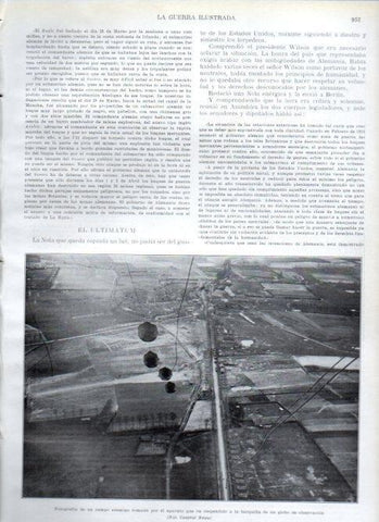 LAMINA V22409: Fotografia de un campo enemigo tomada desde un globo de observacion