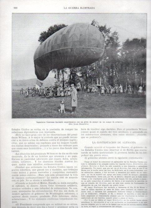 LAMINA V22408: Ingenieros franceses haciendo experimentos con un globo de ensayo