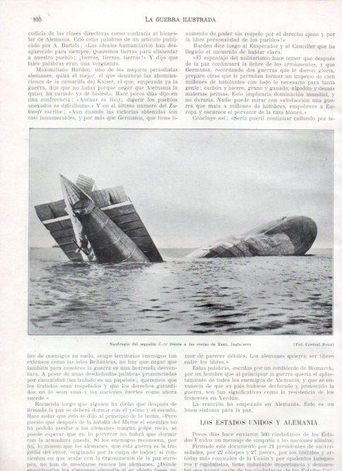 LAMINA V22406: Naufragio de un zeppelin en las costas de Kent, Inglaterra