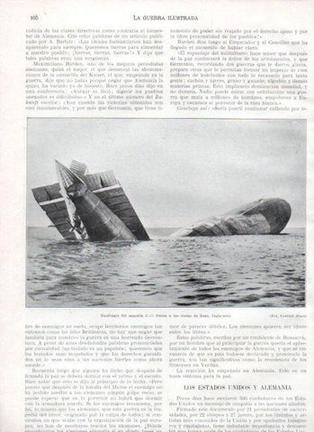 LAMINA V22406: Naufragio de un zeppelin en las costas de Kent, Inglaterra