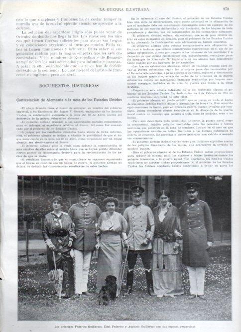 LAMINA V22422: Principes Federico Guillermo, Eitel Federico y Augusto Guillermo con sus esposas