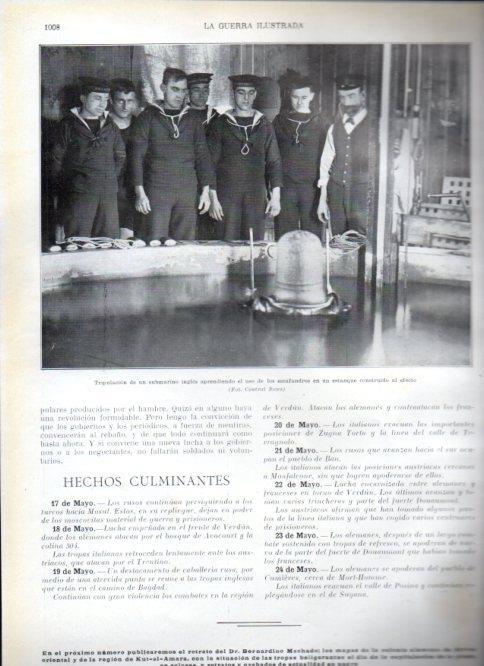 LAMINA V22437: Aprendiendo el uso de los escafandros por tripulacion de submarino ingles
