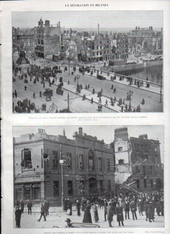 LAMINA V22432: Edificio Liberty Hall de Dublin destruido