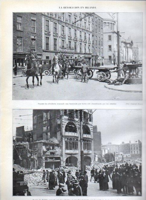 LAMINA V22431: Barrio destruido de Dublin y ocupado por los rebeldes
