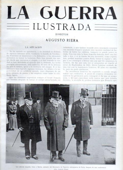 LAMINA V22404: Asquith, Grey y Bertie en el Ministerio de Negocios de Paris