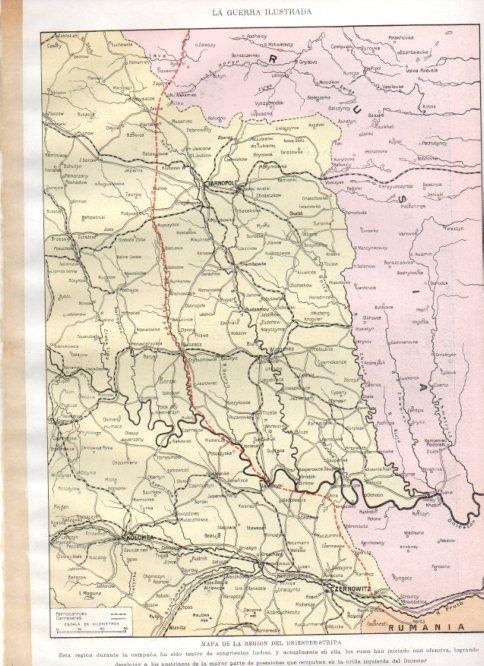 LAMINA V22380: Mapa de la region del Dniester-Stripa el 25 de marzo
