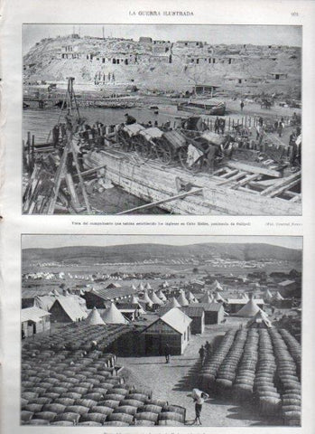 LAMINA V22379: Vista del campamento frances de Mudros en Lemos