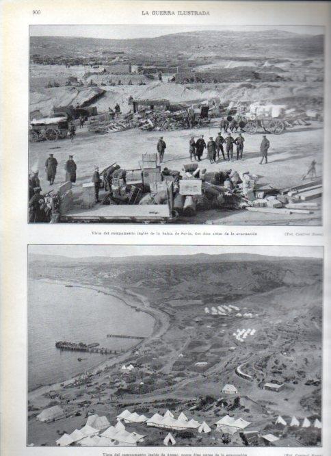 LAMINA V22378: Vista aerea del campamento ingles de Anzac