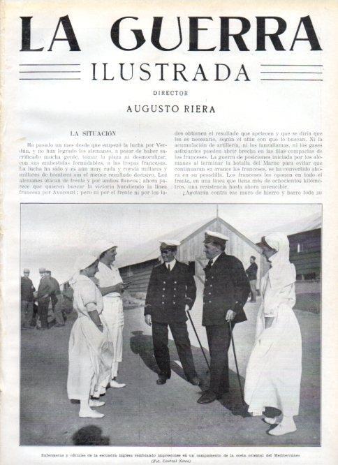 LAMINA V22377: Enfermeras y oficiales ingleses en campamento Costa oriental del Mediterraneo